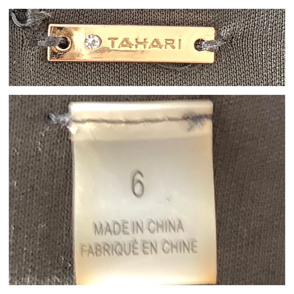 Tahari Long Sleeve Gold Studded Velour Dress - Picture 11 of 12